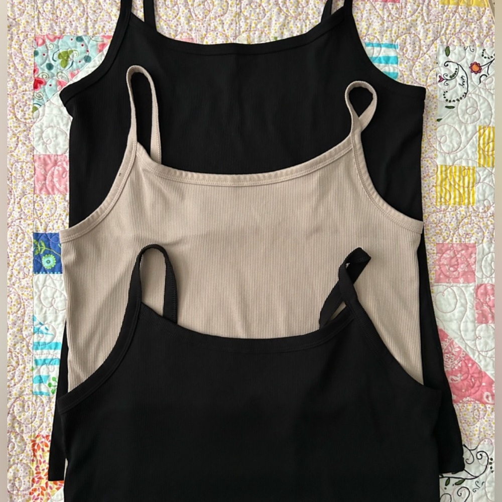 No Boundaries Elegant Black and Cream Camisole Trio